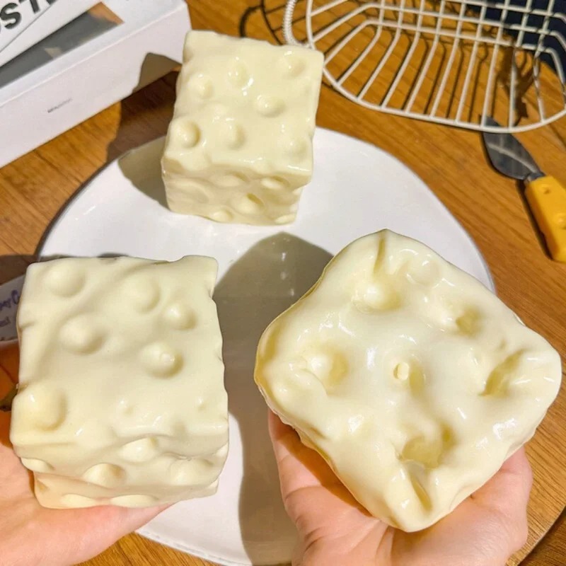 Fidget Cube Original - Taba Squishy Cheese Cube, Pallina Antistress