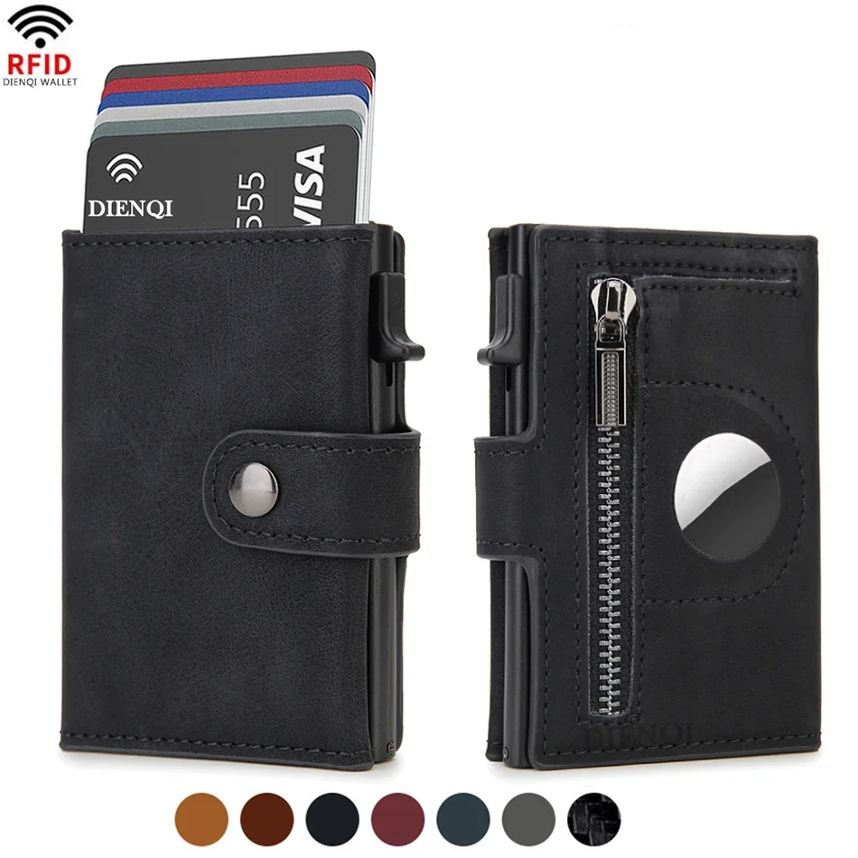 Card Top Loader - Portafogli da uomo Airtag in pelle